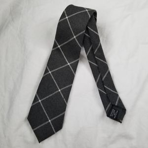 Cotton Brew Grey Windowpane Tie
